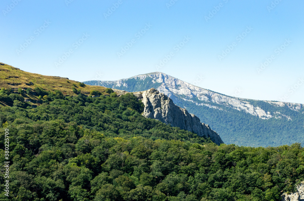 Mountain landscape. Summer tracking. The Mountains Of The Crimea
