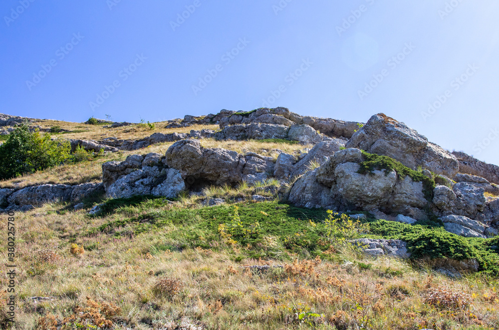 Mountain landscape. Summer tracking. The Mountains Of The Crimea