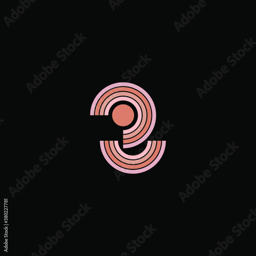 Number 2 vector line dot logo design template. Unique modern minimalist logo symbol