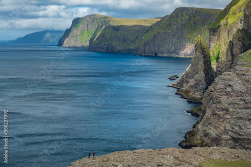 Iconic rough coastline of Faroe Islands