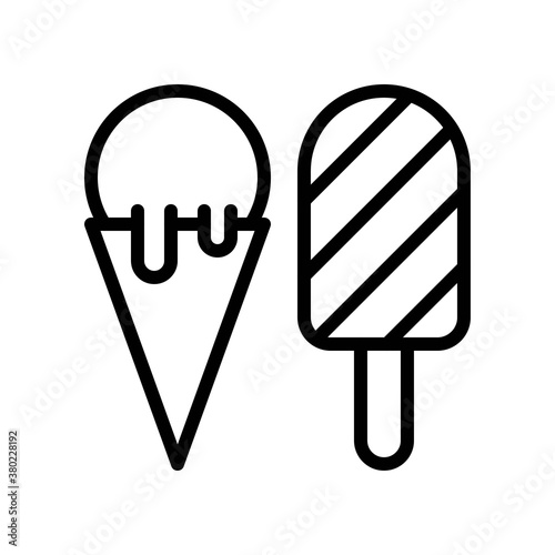 party icons related cone and kulfi with strips for party and celebration vector with editable stroke