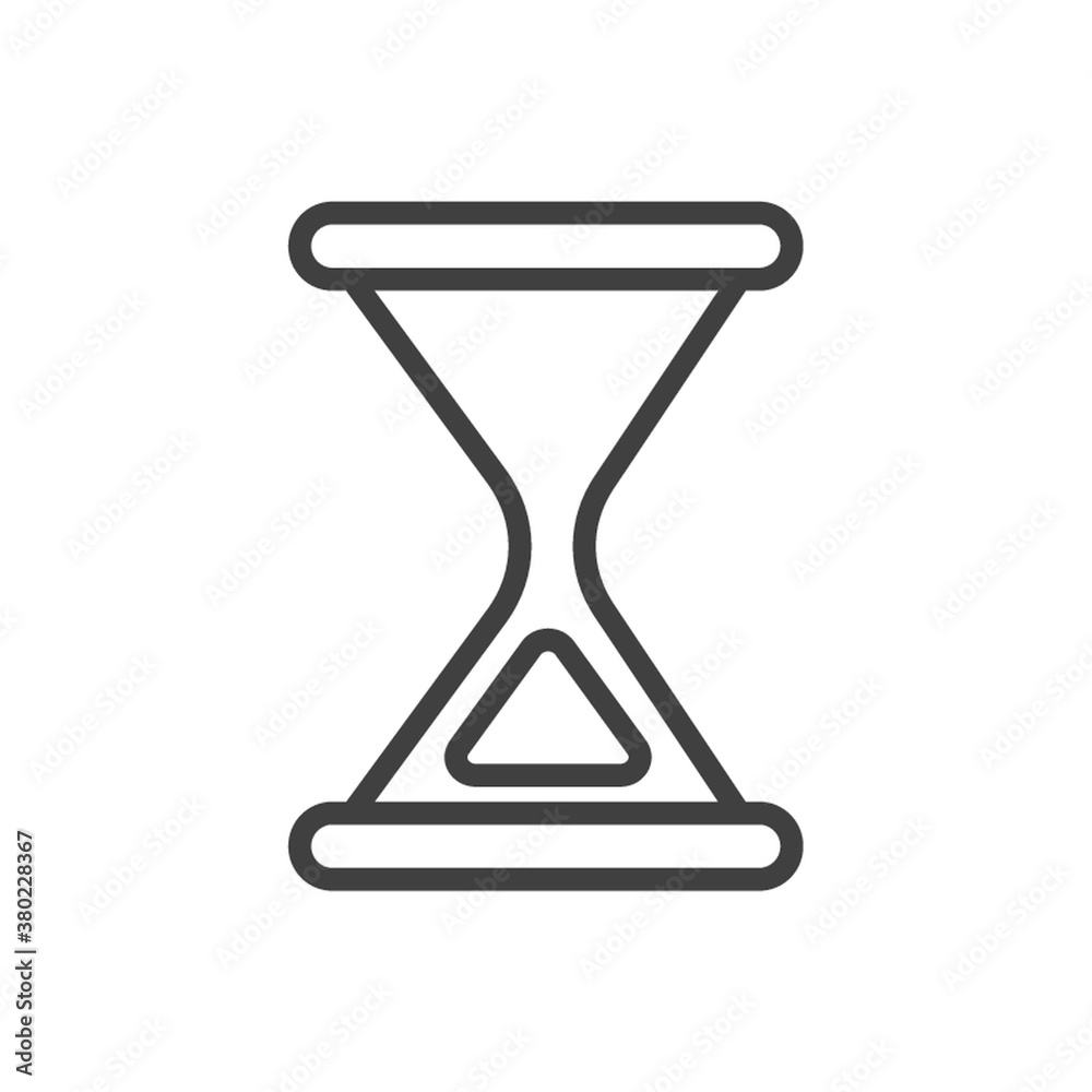 Simple minimalistic black and white hourglass icon vector Simple minimalistic black and white hourglass icon vector