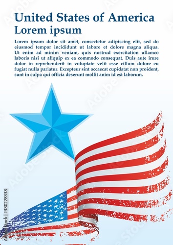 Fototapeta Naklejka Na Ścianę i Meble -  Flag of the United States, American flag, USA design. The Stars and Stripes;  Bright, colorful vector illustration
