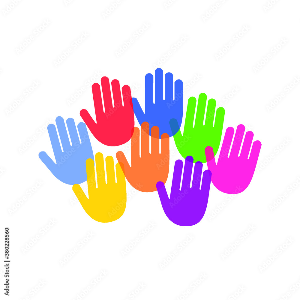 colorful hands, charity, donate, help