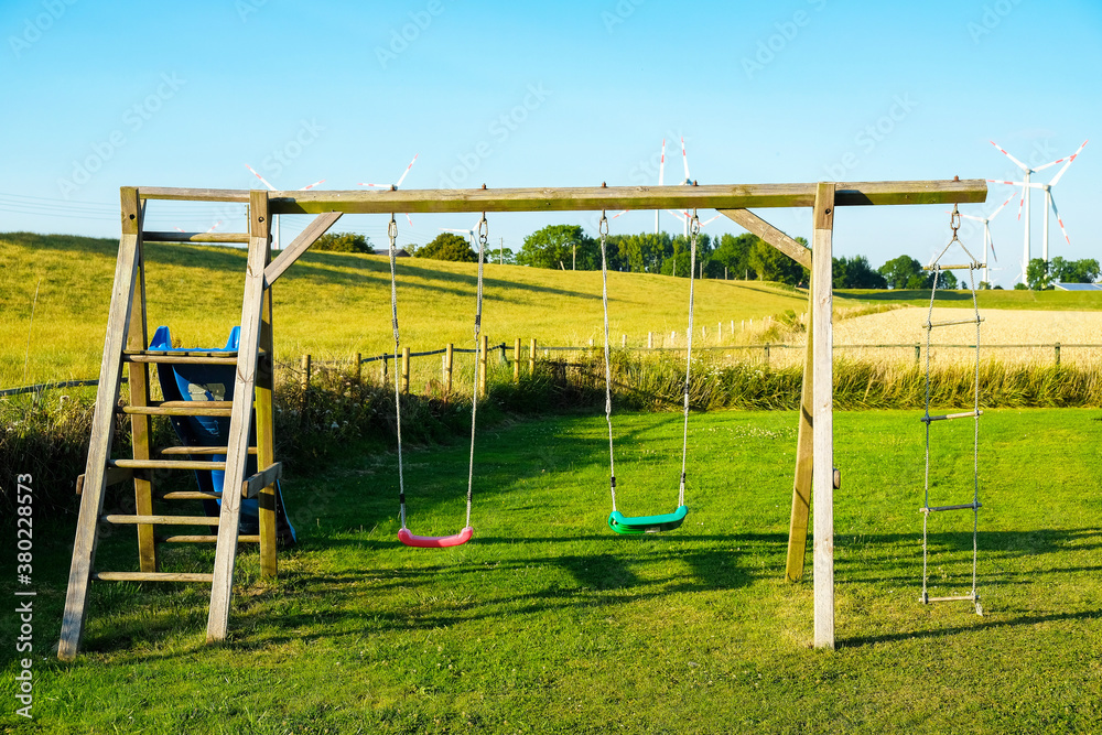 children playground in the garden