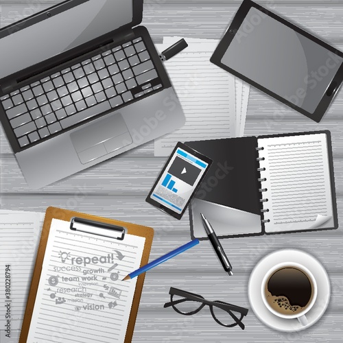 Workspace design flatlay