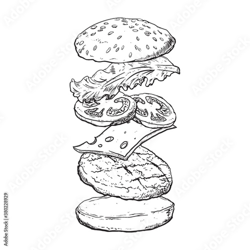 Tossed cheeseburger