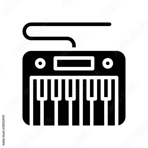 party icons related piano with wire and button for party and celebration vector with editable stroke