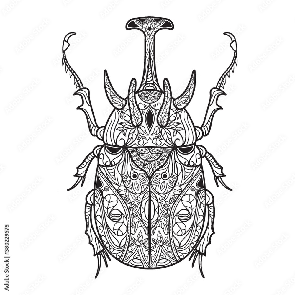 Intricate horned beetle design Intricate horned beetle design