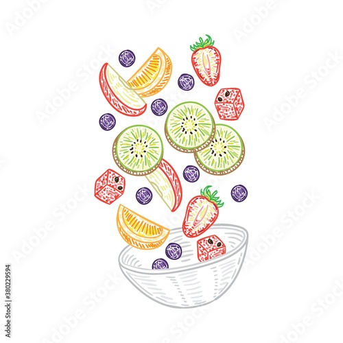 Tossed fruit salad