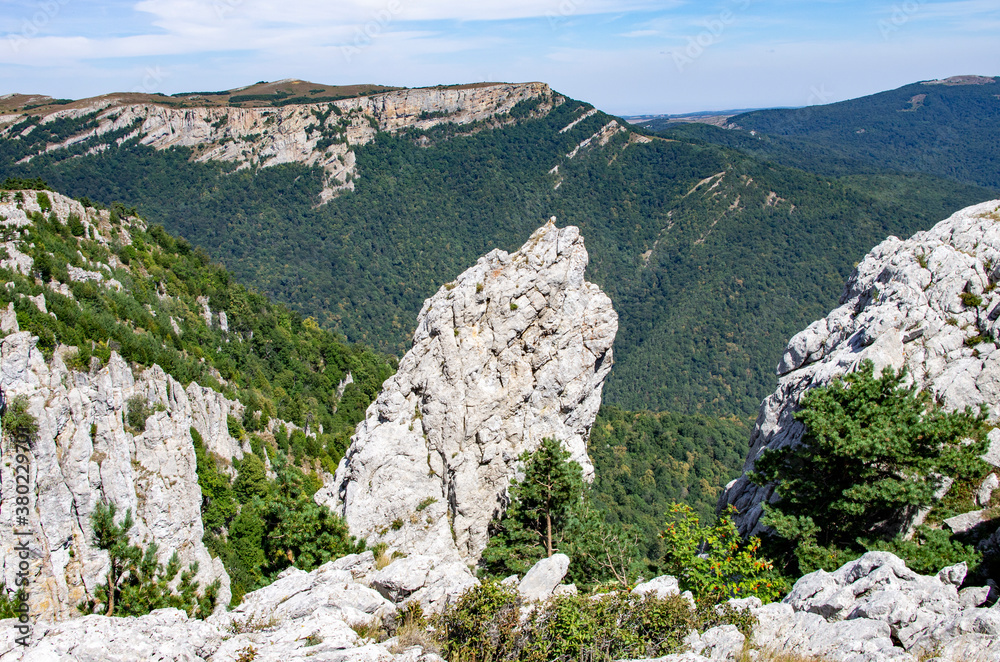 Fototapeta premium Mountain landscape. Summer tracking. The Mountains Of The Crimea