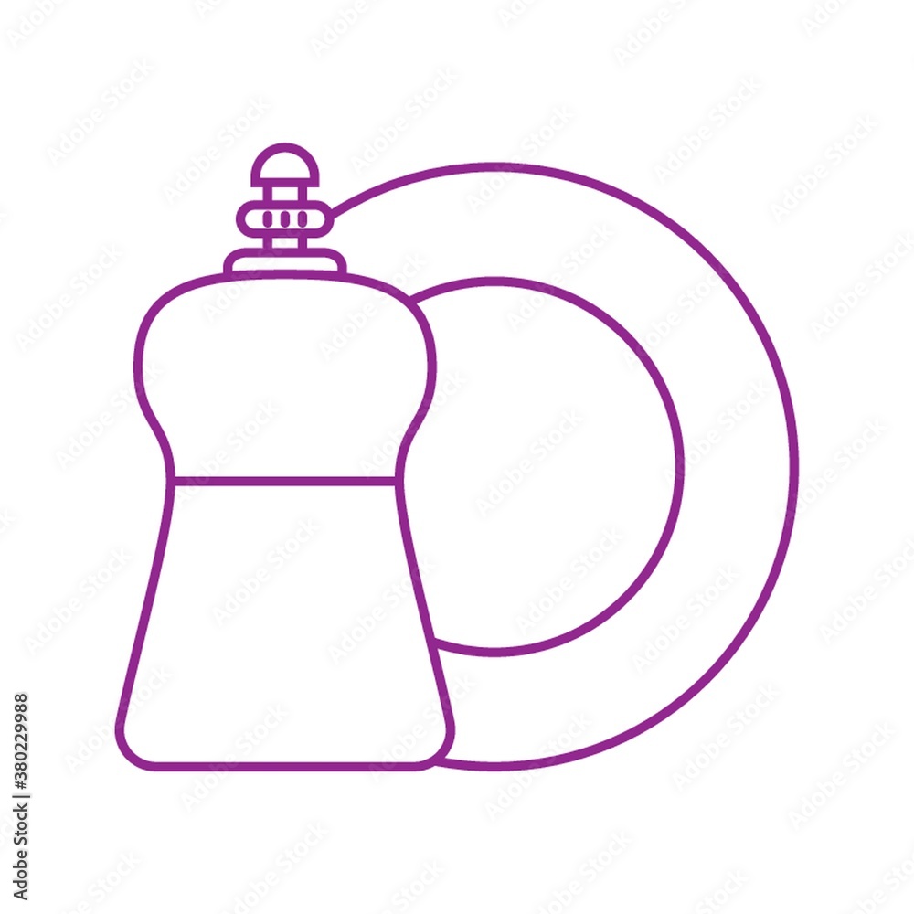 Obraz premium Clean plate and dishwasher detergent