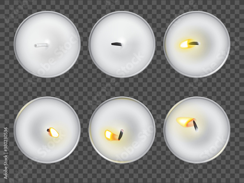 Tea candle set top view