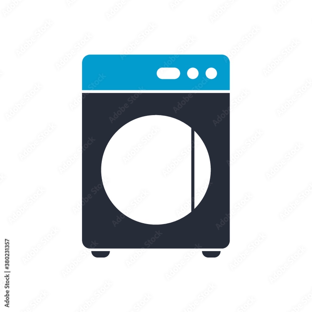 Washing machine black and blue vector illustration Washing machine black and blue vector illustration