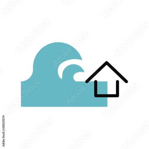 Tsunami disastrous vector illustration