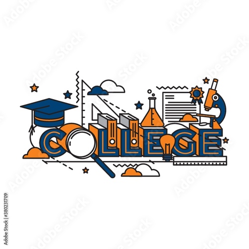College lettering design