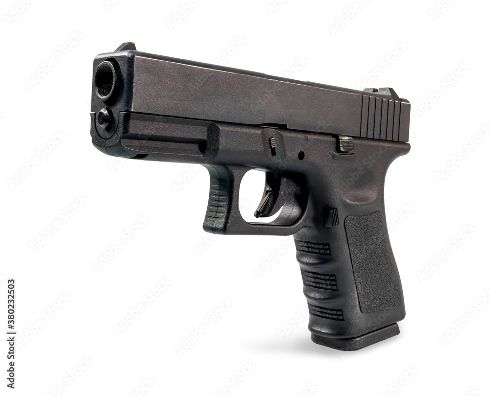 clipping path. Airsoft gun isolated on white background. BB gun