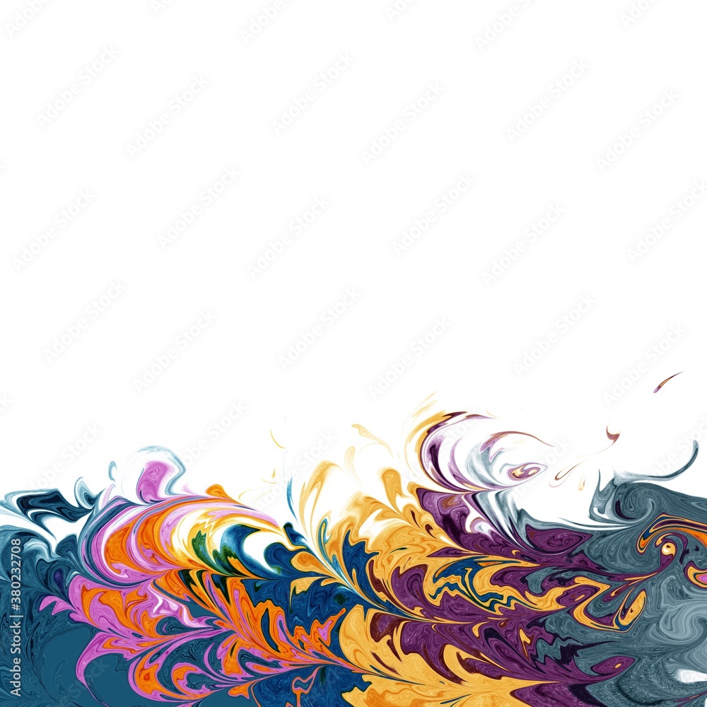 abstract wave liquid shapes background in purple, pink, gray and yellow tones color on white background with copy space or backdrop with colorful style gradient color.