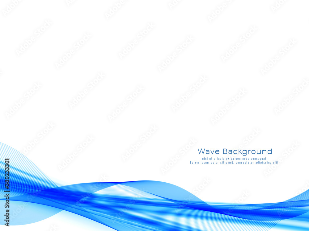 Decorative modern blue wave design background