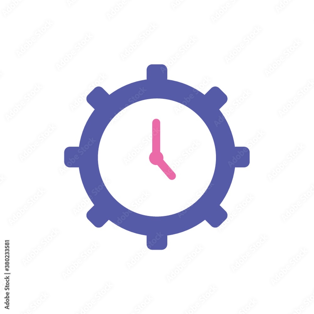 Gear clock purple outline vector illustration Gear clock purple outline vector illustration