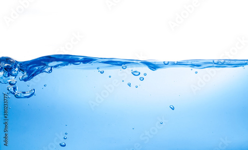 Blue water wave isolated on white background