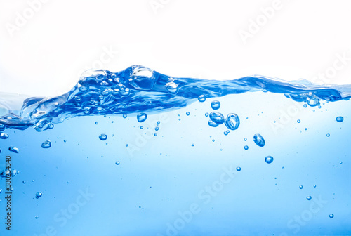 Blue water wave isolated on white background