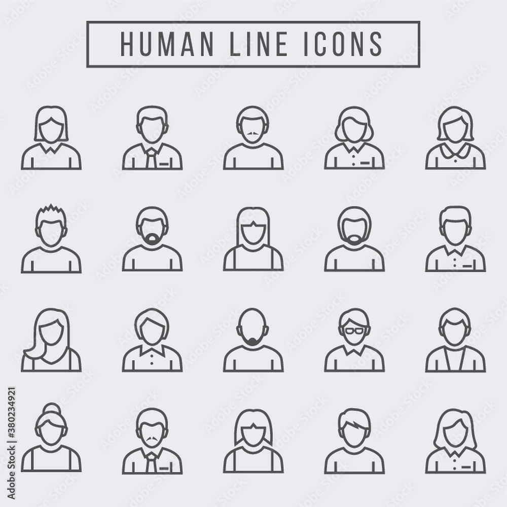 A set of human icons