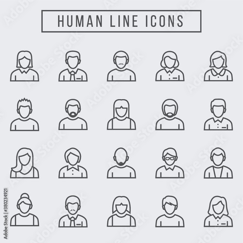 A set of human icons