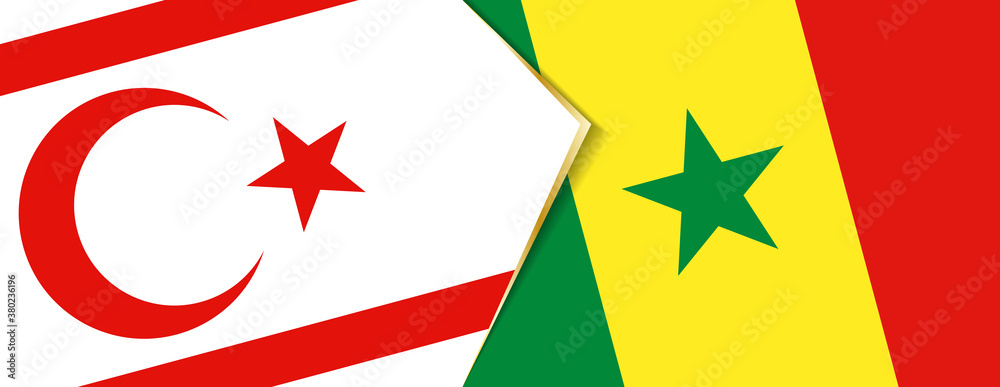Northern Cyprus and Senegal flags, two vector flags. Northern Cyprus and Senegal flags, two vector flags.
