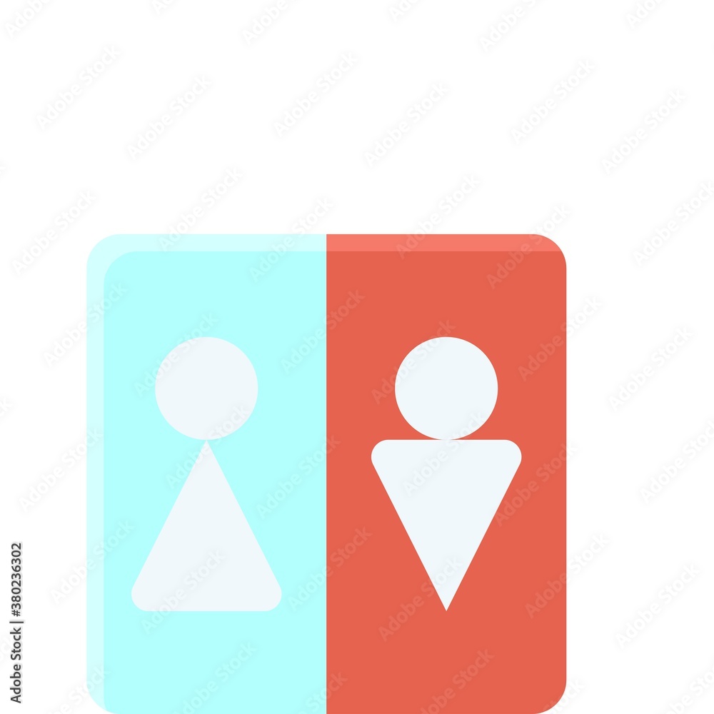 plumber icons related bathroom door male and female sign vector in flat style, plumber icons related bathroom door male and female sign vector in flat style,