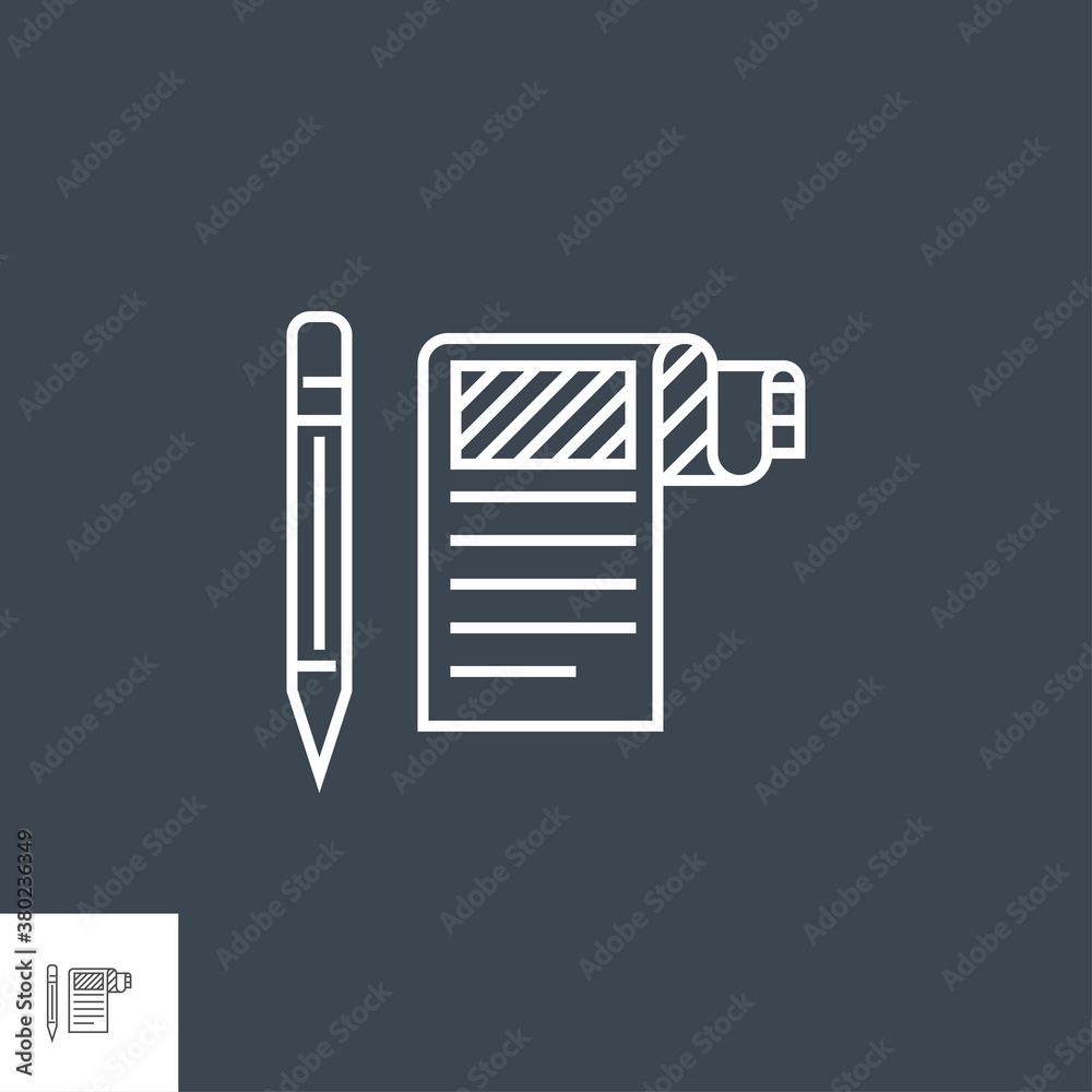 Article Submission Related Vector Thin Line Icon. Isolated on Black Background. Editable Stroke. Vector Illustration. Article Submission Related Vector Thin Line Icon. Isolated on Black Background. Editable Stroke. Vector Illustration.