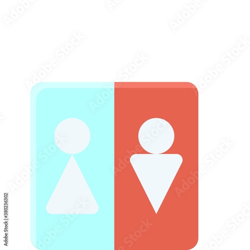 plumber icons related bathroom door male and female sign vector in flat style,