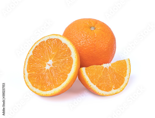 Clipping path. Orange slice isolated on white background