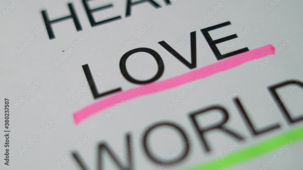 Underline Highlight a Large Printed Word Text Sign on a Piece of Paper Underline Highlight a Large Printed Word Text Sign on a Piece of Paper