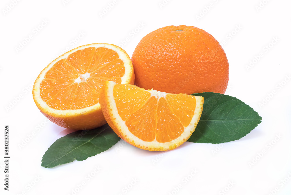 Fototapeta premium Clipping path. Orange slice isolated on white background