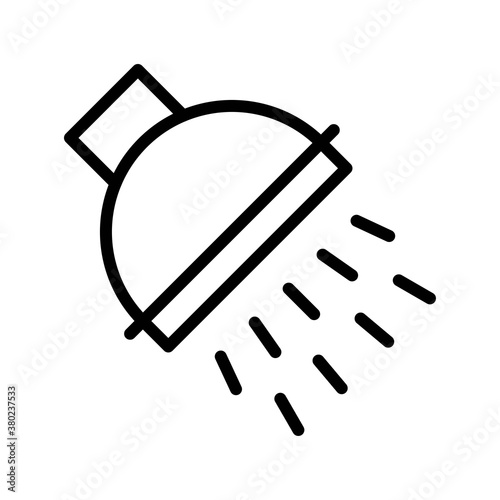 plumber icons related wall hung shower or bath shower with water vector in lineal style,