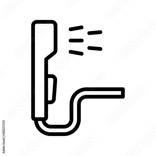 plumber icons related hand shower or phone shower with water and pipe vector in lineal style,