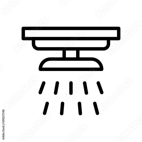 plumber icons related wall hung shower or bath shower with water vector in lineal style,