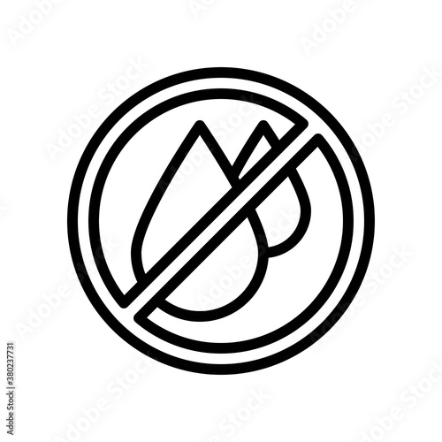 plumber icons related no water or restriction sign with water drops vector in lineal style,