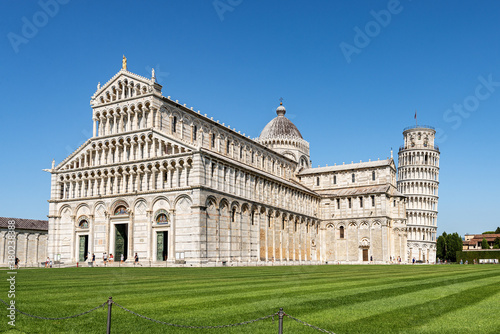 Cathedral  Duomo of Santa Maria Assunta  and the Leaning Tower of Pisa  Piazza dei Miracoli  Square of Miracles   UNESCO world heritage site  Tuscany  Italy  Europe.