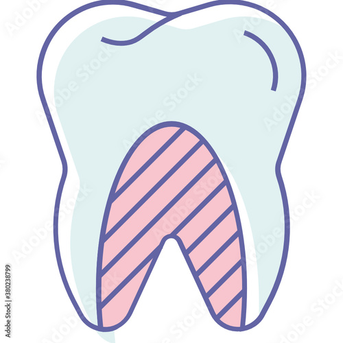 Teeth Roots Vector colorful Icon Design Concept 
