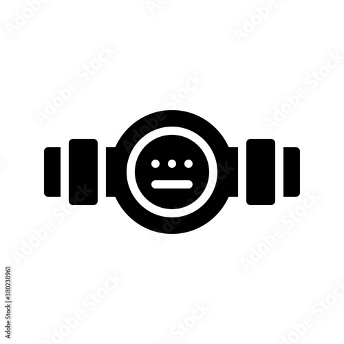 plumber icons related water pipe or water meter with nuts and meter vector in solid design,