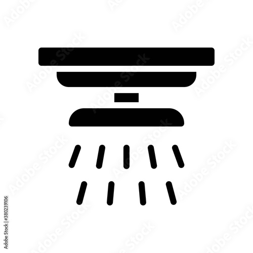 plumber icons related wall hung shower or bath shower with water vector in solid design,
