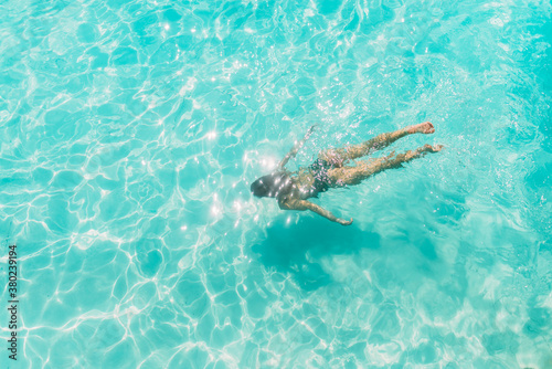 Wallpaper Mural Woman diving in the clear blue water Torontodigital.ca