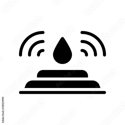 plumber icons related water motion device or sensor with water drop vector in solid design,