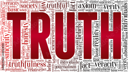 Truth vector illustration word cloud isolated on a white background. photo