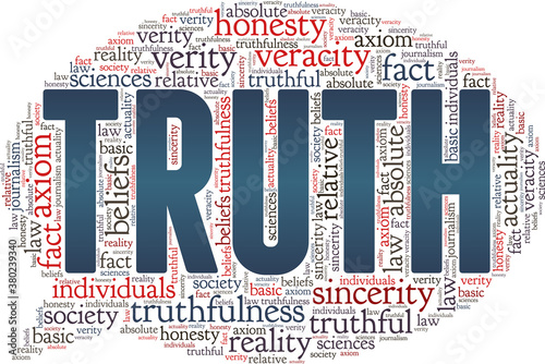 Truth vector illustration word cloud isolated on a white background.