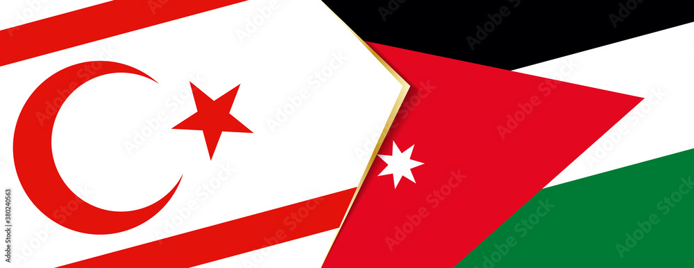 Northern Cyprus and Jordan flags, two vector flags. Northern Cyprus and Jordan flags, two vector flags.