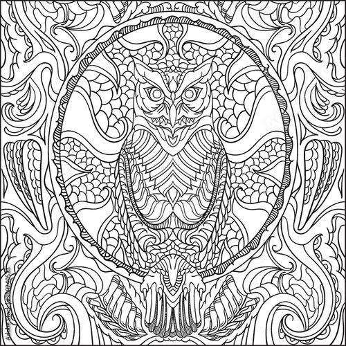 intricate owl design
