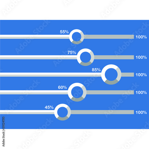 loading and percent number, download, upload, share